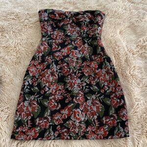 Holiday strapless mini dress